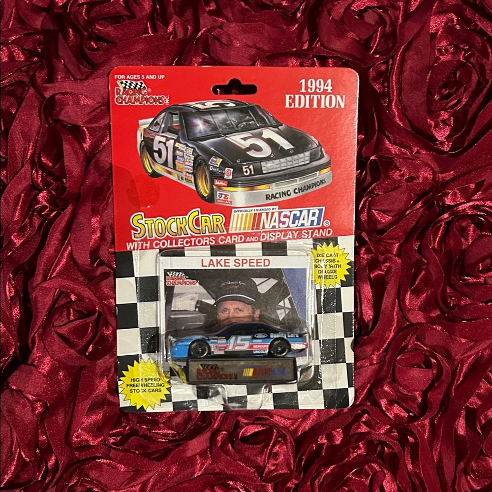 Stock Car with Display Stand - Black and Blue Lake Speed